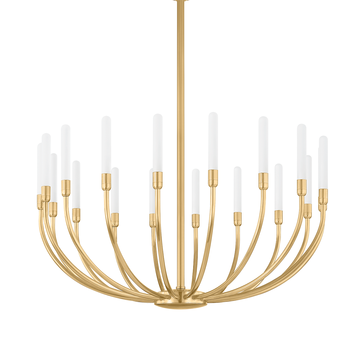 Amalthea 18-Light LED Chandelier in Vintage Brass - Adjustable Height, Dimmable Ceiling Light