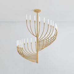 Amalthea 32-Light LED Chandelier by Corbett Lighting in Vintage Brass with Dimmable Feature