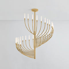 Amalthea 32-Light LED Chandelier by Corbett Lighting in Vintage Brass with Dimmable Feature