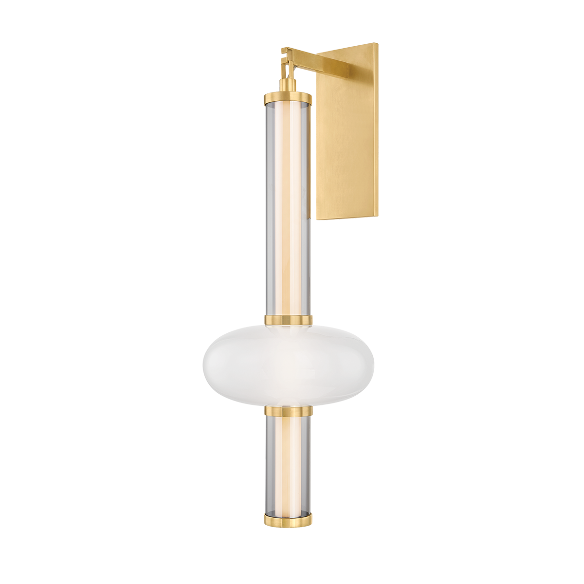 Corbin Wall Sconce by Corbett Lighting, Vintage Brass, 12W LED, Dimmable, ETL Damp Rated, 30"H x 10.5"W