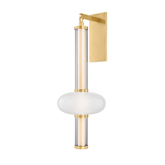 Corbin Wall Sconce by Corbett Lighting, Vintage Brass, 12W LED, Dimmable, ETL Damp Rated, 30"H x 10.5"W