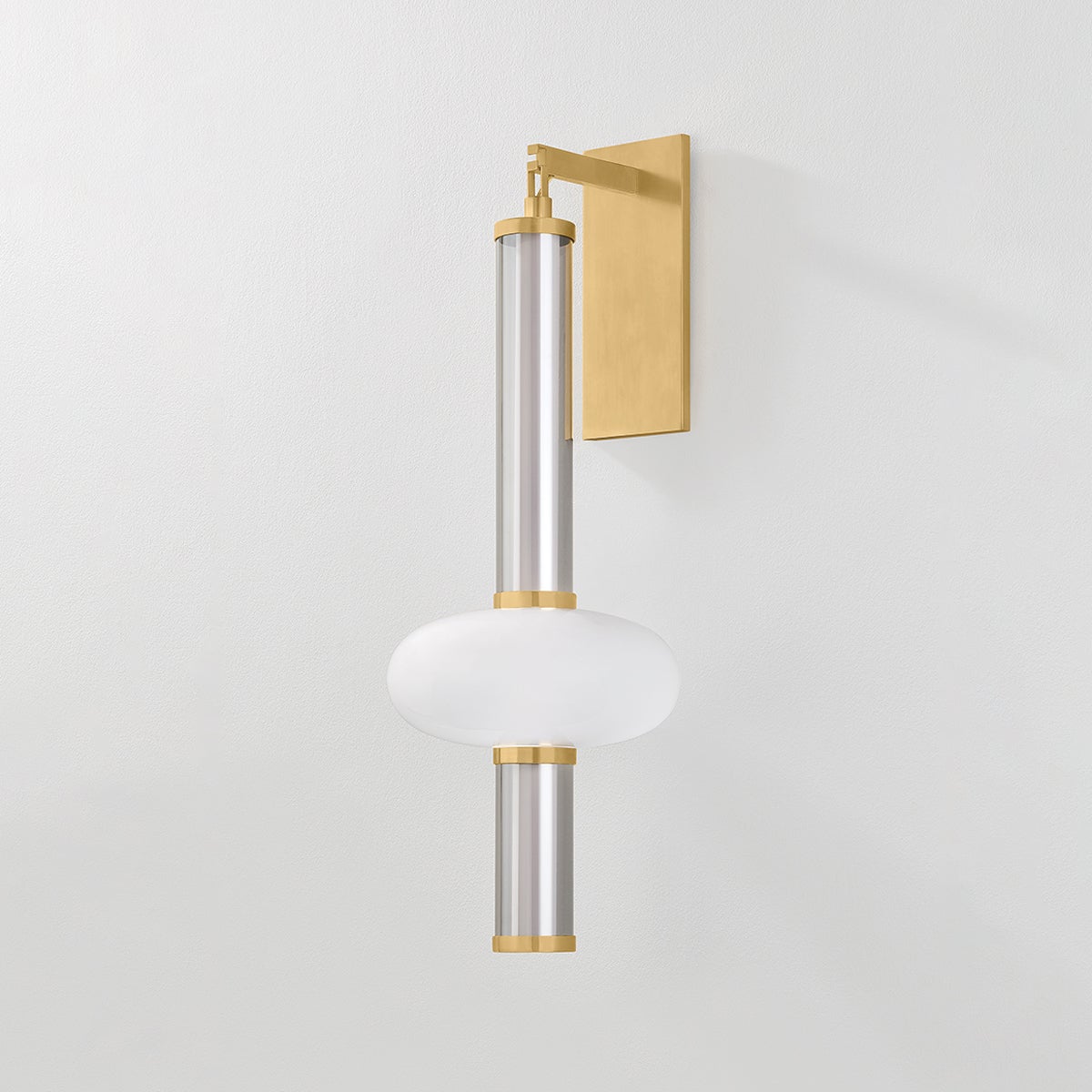 Corbin Wall Sconce by Corbett Lighting, Vintage Brass, 12W LED, Dimmable, ETL Damp Rated, 30"H x 10.5"W