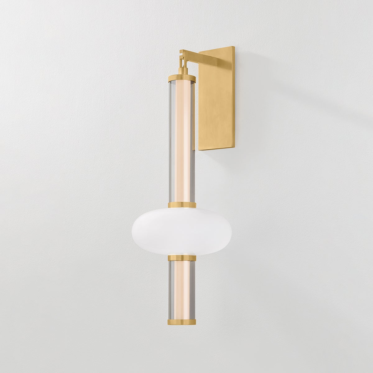 Corbin Wall Sconce by Corbett Lighting, Vintage Brass, 12W LED, Dimmable, ETL Damp Rated, 30"H x 10.5"W