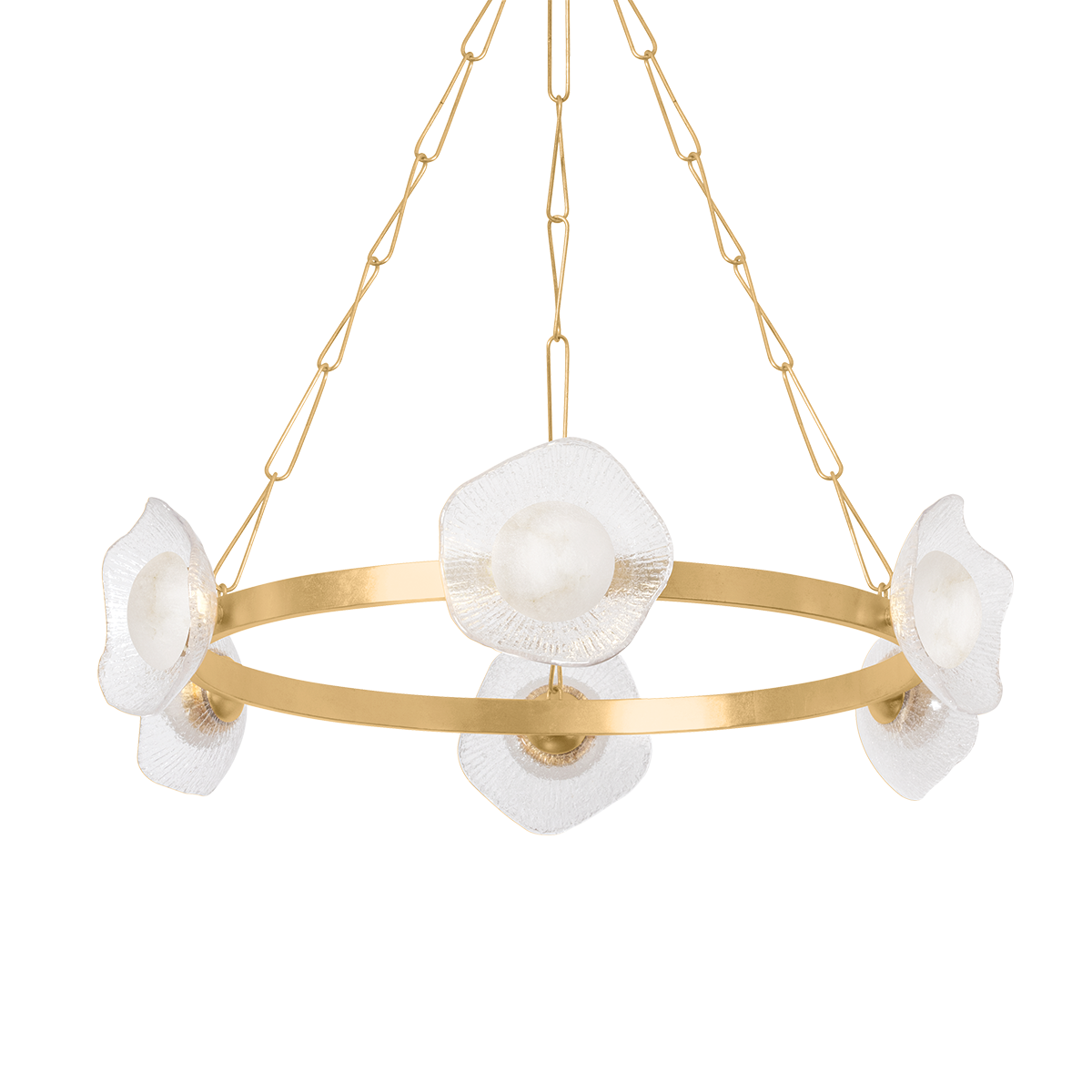 Almandine 6-Light Chandelier by Corbett Lighting - Vintage Gold Leaf, Dimmable, 2400 Lumens