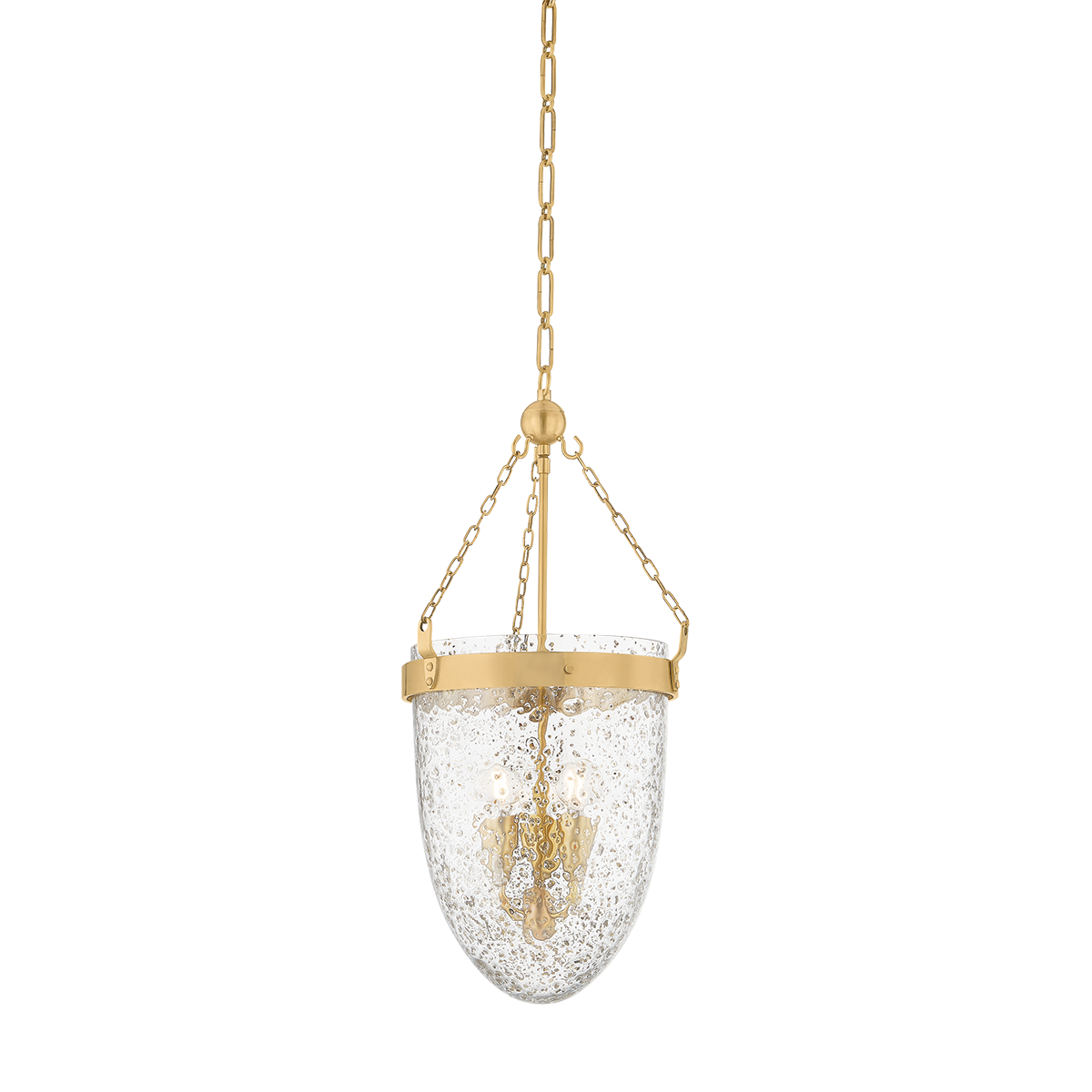 Angus Lantern 26.5" H Ceiling Light by Corbett Lighting in Vintage Brass with Mica Glass Shade