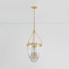 Angus Lantern 26.5" H Ceiling Light by Corbett Lighting in Vintage Brass with Mica Glass Shade