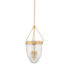 Angus Lantern 26.5" H Ceiling Light by Corbett Lighting in Vintage Brass with Mica Glass Shade