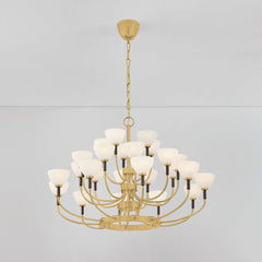 Brahma 25-Light Chandelier by Corbett Lighting, Vintage Brass and Bronze, Dimmable, Adjustable Height