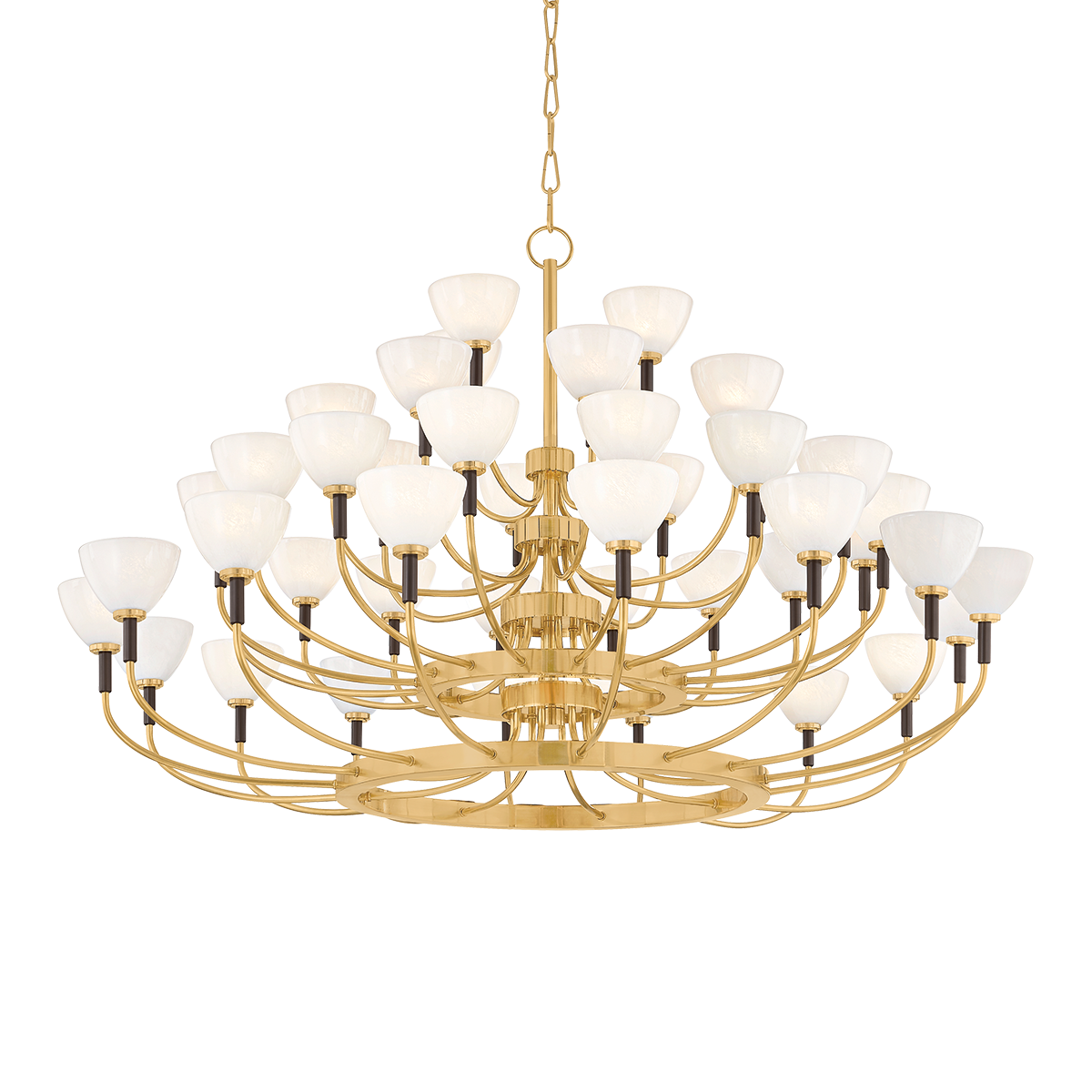 Brahma 44-Light Modern Chandelier by Corbett Lighting - Vintage Brass and Bronze Finish