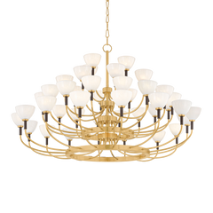 Brahma 44-Light Modern Chandelier by Corbett Lighting - Vintage Brass and Bronze Finish