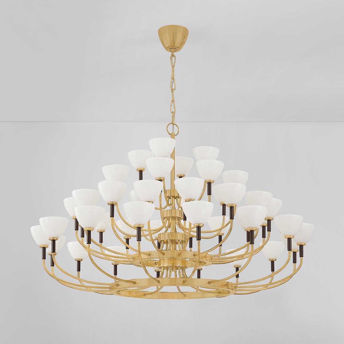 Brahma 44-Light Modern Chandelier by Corbett Lighting - Vintage Brass and Bronze Finish