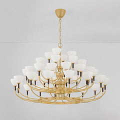 Brahma 44-Light Modern Chandelier by Corbett Lighting - Vintage Brass and Bronze Finish