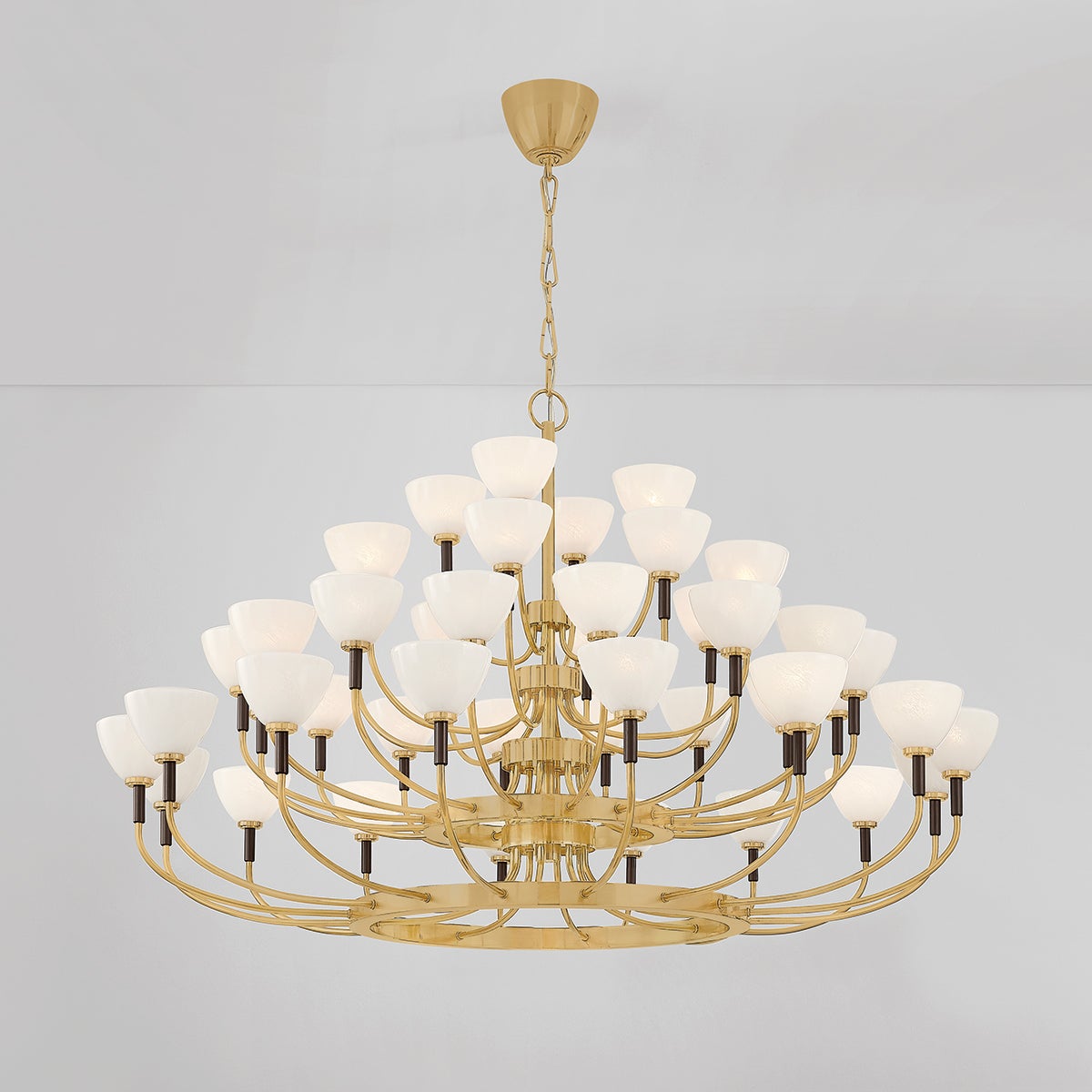 Brahma 44-Light Modern Chandelier by Corbett Lighting - Vintage Brass and Bronze Finish