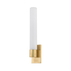 Balerma Wall Sconce by Corbett Lighting - Elegant Matte Cloud Glass & Vintage Brass, ETL Damp Rated