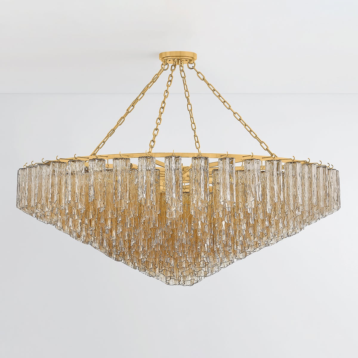 Hudson Valley Lighting Watertown 33-Light Chandelier, Aged Brass, Art Deco Design with Customizable Height