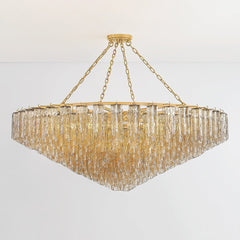 Hudson Valley Lighting Watertown 33-Light Chandelier, Aged Brass, Art Deco Design with Customizable Height