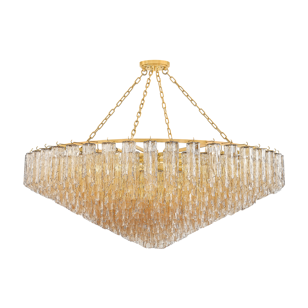 Hudson Valley Lighting Watertown 33-Light Chandelier, Aged Brass, Art Deco Design with Customizable Height