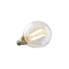 3.8 Watt LED Premium Filament G16.5 Bulb, 350 Lumens, 2700K, E12 Base, 92 CRI, Dimmable, 120V