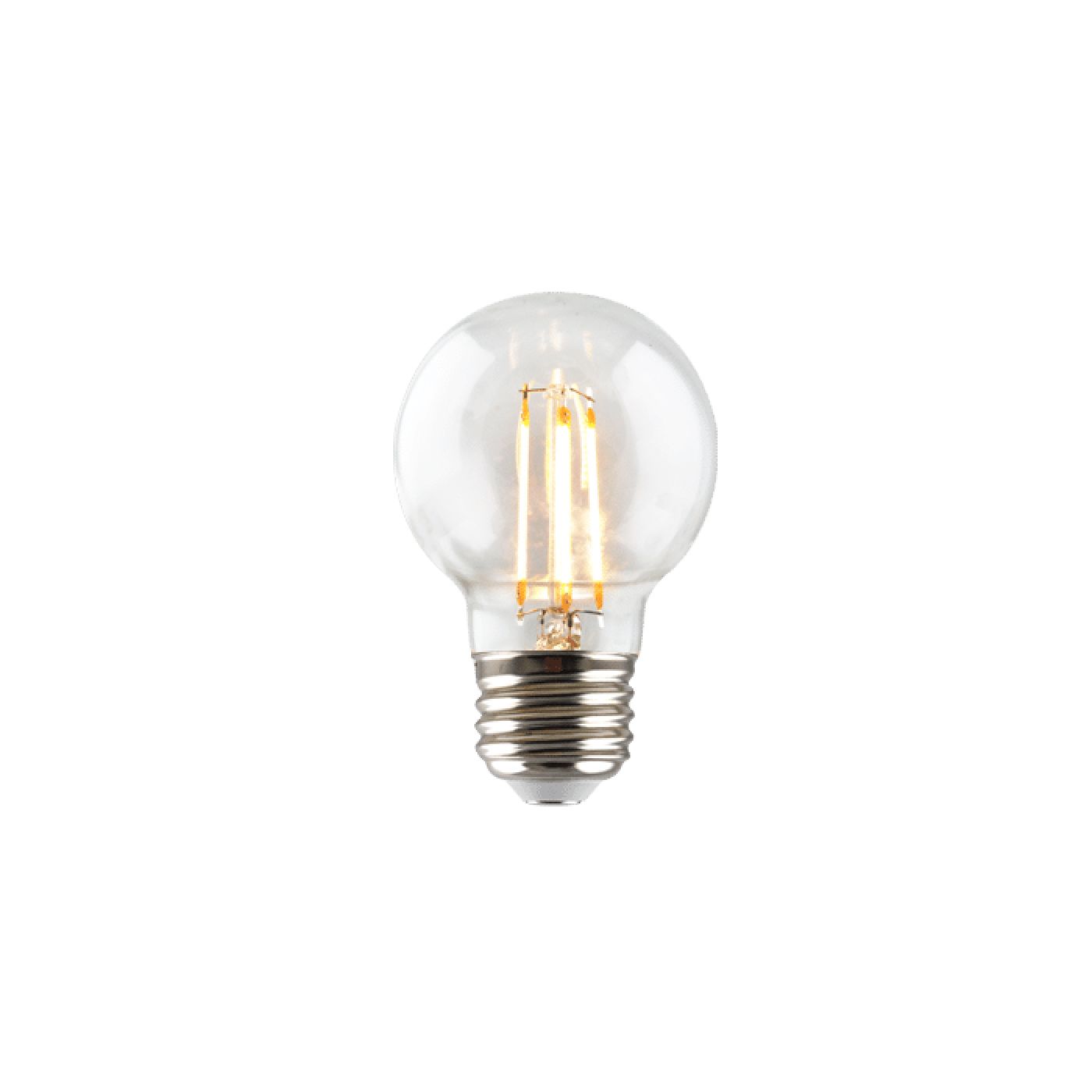 3.8 Watt LED Premium Filament G16.5 Bulb, 350 Lumens, 2700K, E26 Base, 92 CRI, Dimmable, 120V