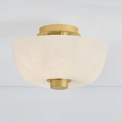 Dove 15" Flush Mount Ceiling Light With Aged Brass Finish & Bubble Glass Design by Hudson Valley Lighting