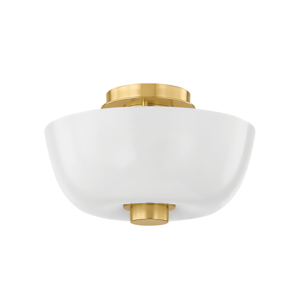 Dove 15" Flush Mount Ceiling Light With Aged Brass Finish & Bubble Glass Design by Hudson Valley Lighting