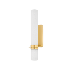 Hudson Valley Lighting Groveland Station Wall Sconce 5518-AGB, Dimmable LED, Aged Brass Finish