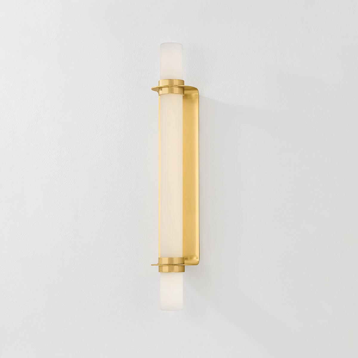 Groveland Station Large Wall Sconce 5528-AGB by Hudson Valley Lighting in Aged Brass with Glass Shade