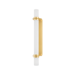 Groveland Station Large Wall Sconce 5528-AGB by Hudson Valley Lighting in Aged Brass with Glass Shade