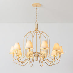 Warrensburg 10-Light Vintage Gold Leaf Chandelier by Hudson Valley Lighting, Adjustable Height, UL Damp Rated