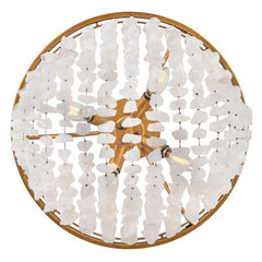 Myra Medium Semi-Flush Mount Light by Fredrick Ramond, Distressed Brass with Rock Crystal Accents