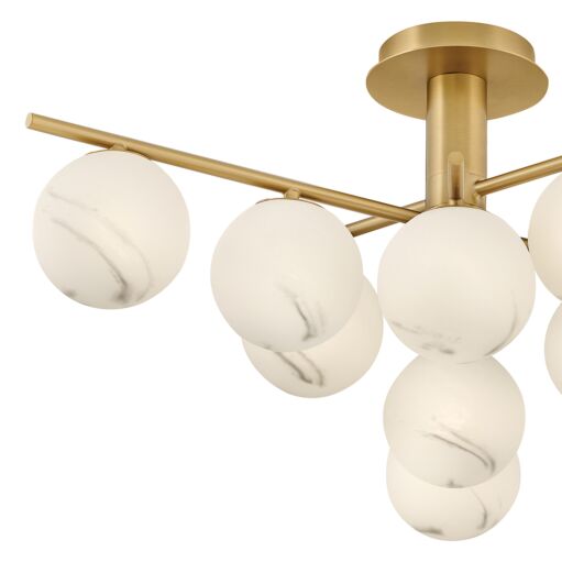 Selene Large Semi-Flush Mount Light - Modern Design with Swirled Glass Globes by Fredrick Ramond