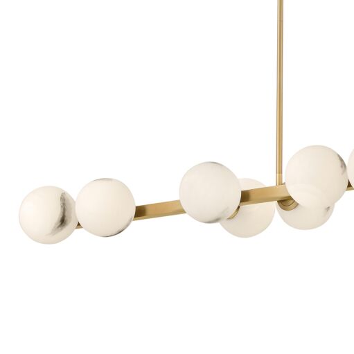 Selene 14-Light Linear Chandelier by Fredrick Ramond - Modern Swirled Glass Elegance