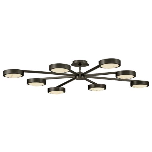 Cava Large Convertible Semi-Flush Mount Light Fixture by Fredrick Ramond - Cloudstone Shade, Dimmable LED