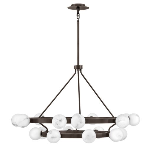 Selene 48" Large Multi Tier Chandelier by Fredrick Ramond - 18 Light Modern Glass Fixture