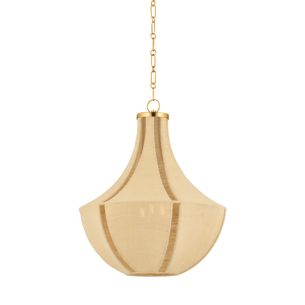 Hudson Valley Lighting Cascade Lake Pendant - 24.75" Height, Dimmable Jute Design, Vintage Gold Leaf