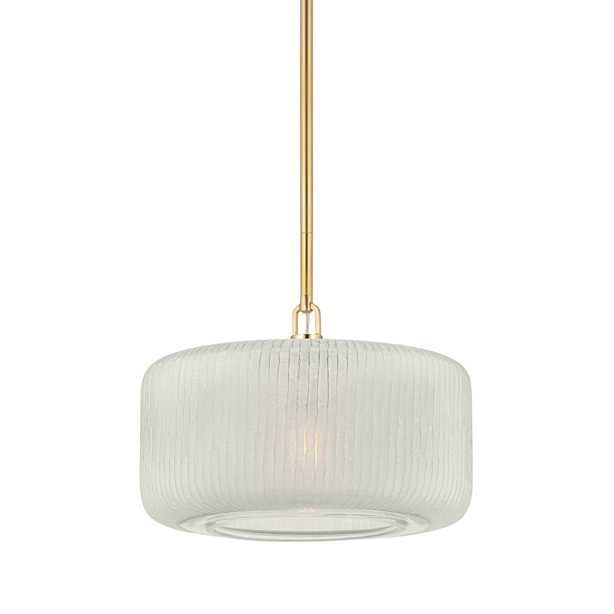 Hudson Valley Lighting Beechurst Pendant 7017-AGB - Elegant Hanging Light with Hand-Cut Indian Glass in Aged Brass