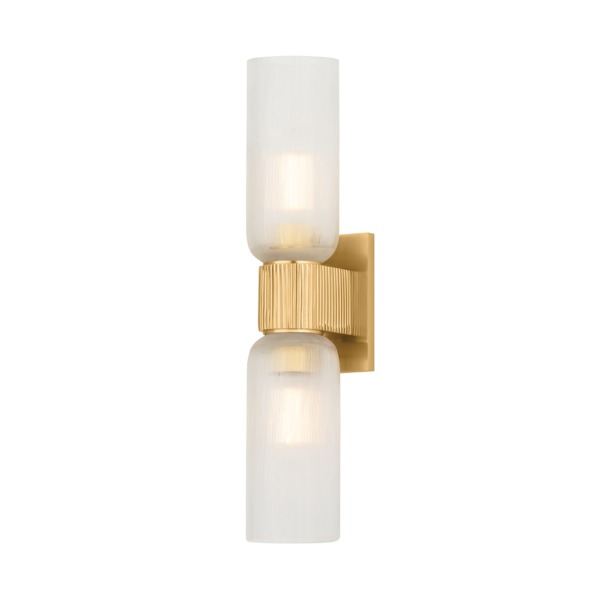 Irondale 2-Light Wall Sconce - Aged Brass Finish with Clear Glass Shade by Hudson Valley Lighting