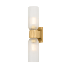 Irondale 2-Light Wall Sconce - Aged Brass Finish with Clear Glass Shade by Hudson Valley Lighting