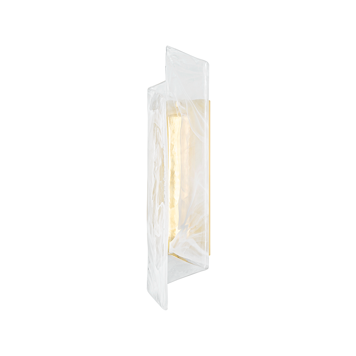 Greenville Wall Sconce by Hudson Valley Lighting, Aged Brass Finish, Folded Glass Shade, ETL Damp Rated