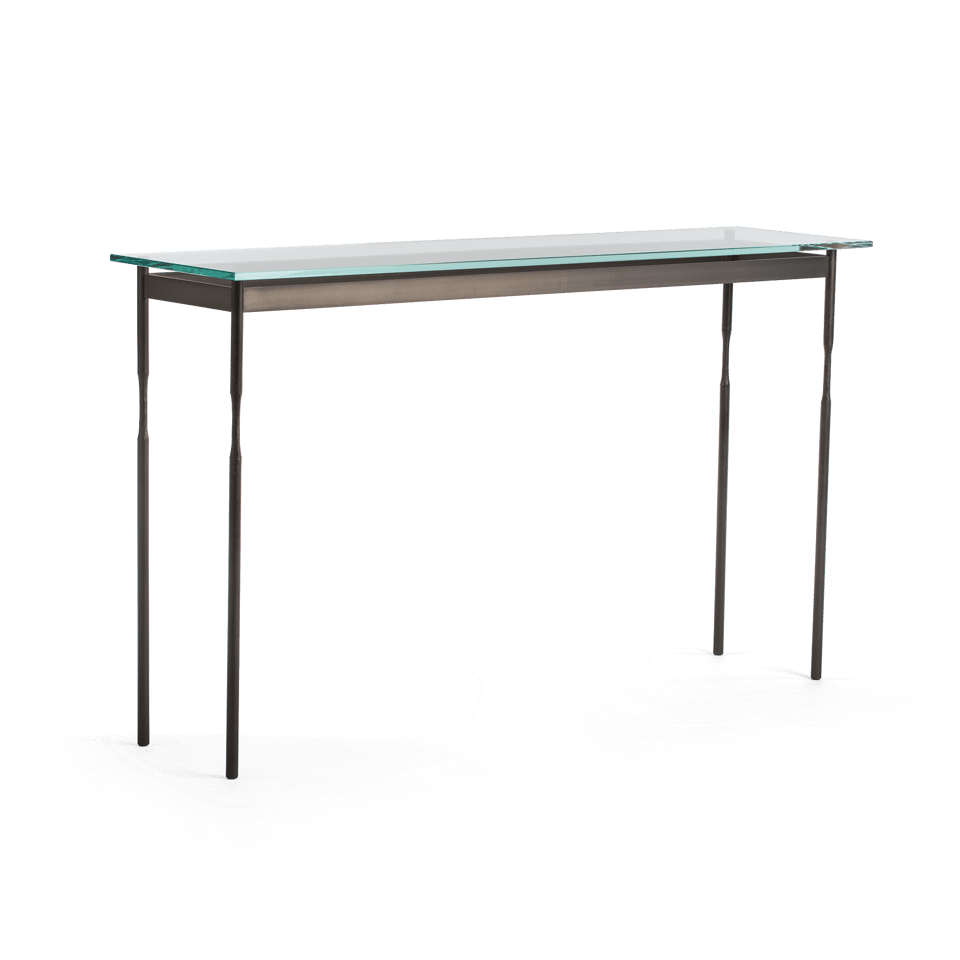 Hubbardton Forge Senza Console Table with Solid Steel Legs, Modern Design, Custom Finish Options