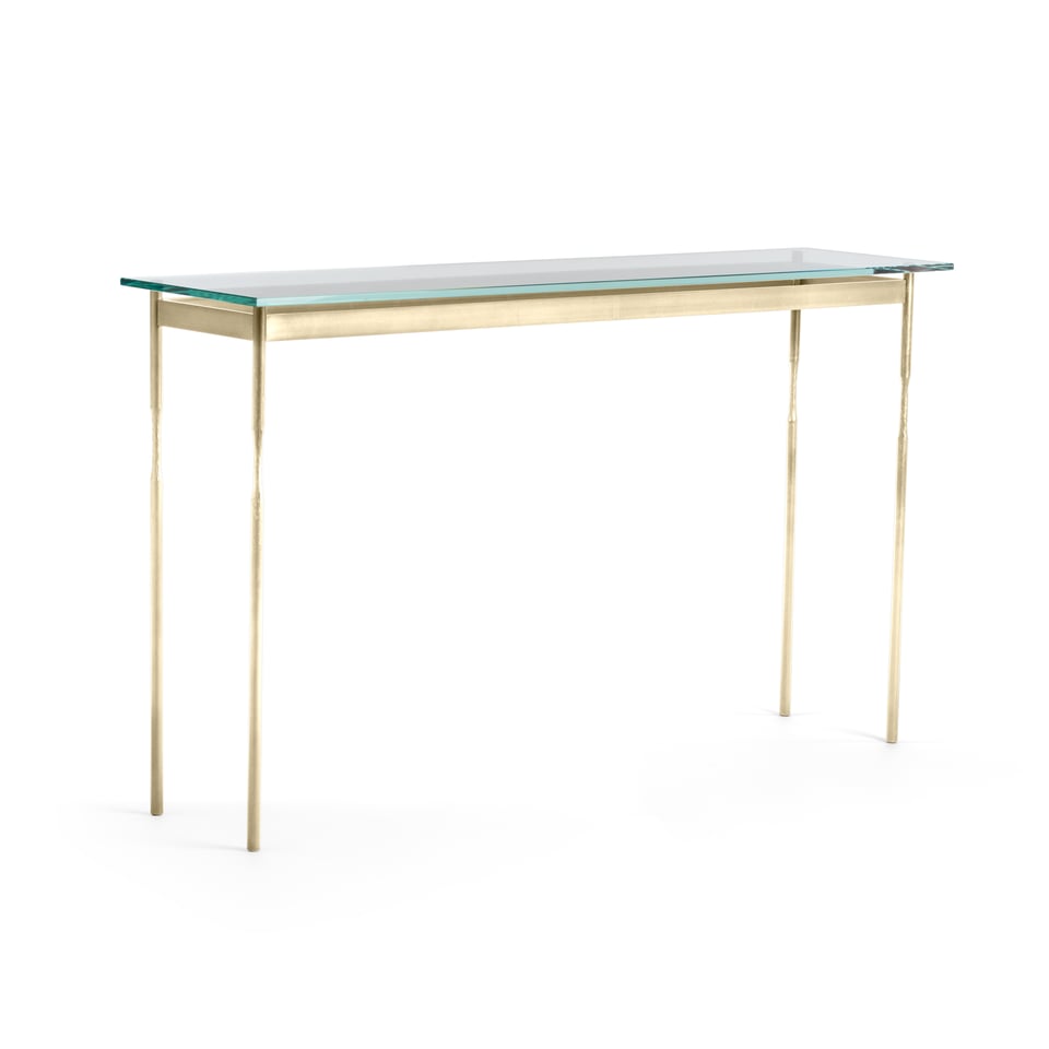 Hubbardton Forge Senza Console Table with Solid Steel Legs, Modern Design, Custom Finish Options