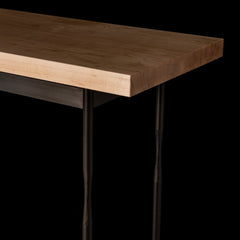 Senza Wood Top Console Table by Hubbardton Forge - 60 In Solid Maple with Steel Legs, Multiple Finishes