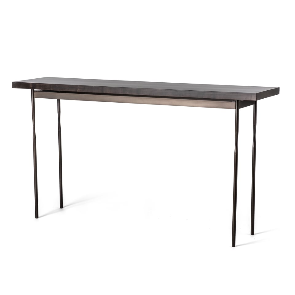 Senza Wood Top Console Table by Hubbardton Forge - 60 In Solid Maple with Steel Legs, Multiple Finishes