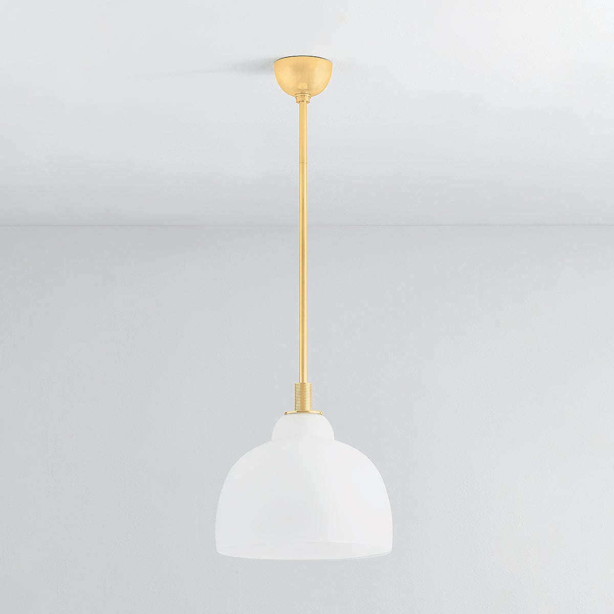 Oberon Pendant Light 7515-AGB by Hudson Valley Lighting - Aged Brass, Dimmable, Glass Shade