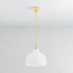 Oberon Pendant Light 7515-AGB by Hudson Valley Lighting - Aged Brass, Dimmable, Glass Shade