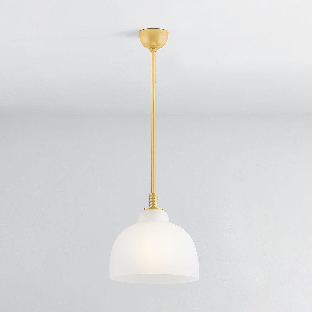 Oberon Pendant Light 7515-AGB by Hudson Valley Lighting - Aged Brass, Dimmable, Glass Shade