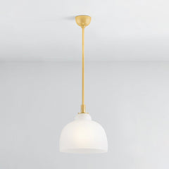 Oberon Pendant Light 7515-AGB by Hudson Valley Lighting - Aged Brass, Dimmable, Glass Shade