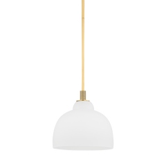 Oberon Pendant Light 7515-AGB by Hudson Valley Lighting - Aged Brass, Dimmable, Glass Shade