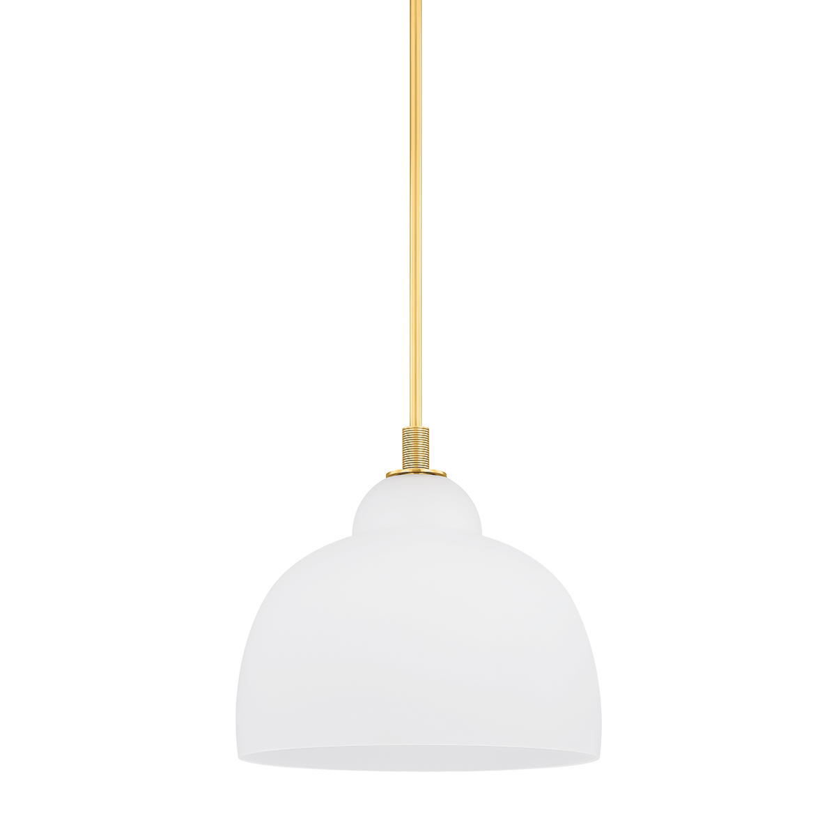 Oberon Large Pendant Light by Hudson Valley Lighting, Aged Brass Finish, 18" Wide, Dimmable Glass Shade