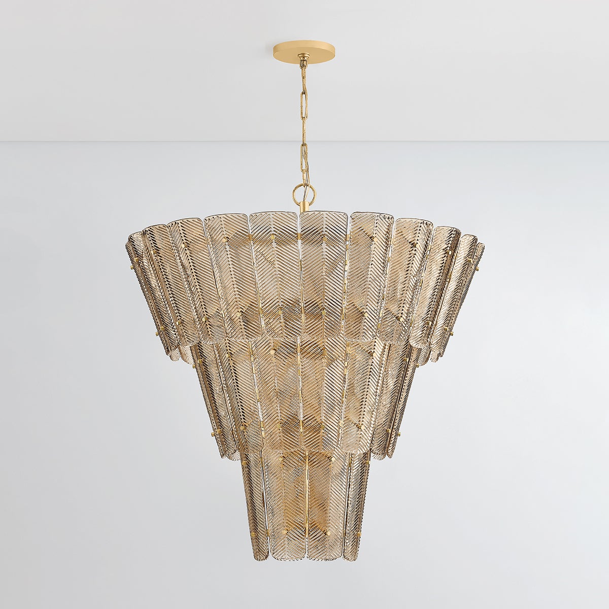 Cassian 18-Light Chandelier - Hudson Valley Lighting, Vintage Gold Leaf, Dimmable, 46"H x 44.5"W